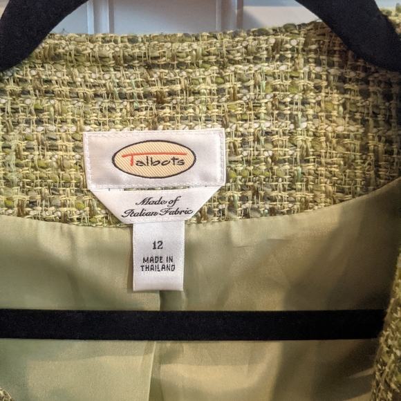 Green Talbots Tweed Open Blazer Jacket 14 - Picture 2 of 6